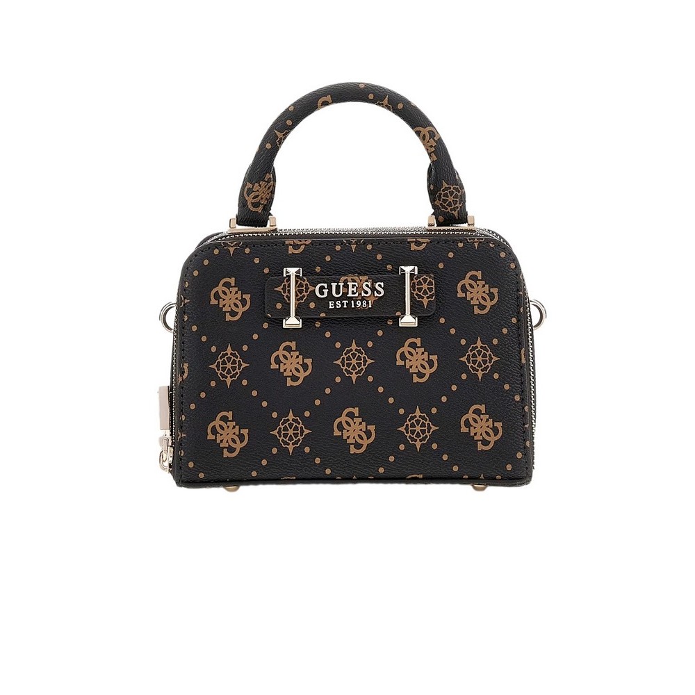 GUESS SILIA MINI SATCHEL ΤΣΑΝΤΑ ΓΥΝΑΙΚΕΙΑ BROWN