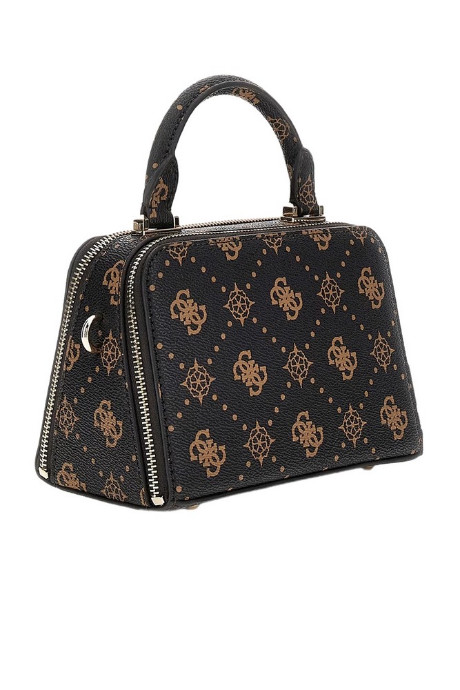 GUESS SILIA MINI SATCHEL ΤΣΑΝΤΑ ΓΥΝΑΙΚΕΙΑ BROWN