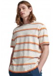 SUPERDRY D2 OVIN VINTAGE TEXTURED STRIPE T-SHIRT ΑΝΔΡΙΚΟ ECRU