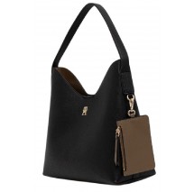 TOMMY HILFIGER ICON SHOULDER BAG ΤΣΑΝΤΑ ΓΥΝΑΙΚΕΙΑ BLACK