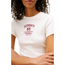 TOMMY JEANS SLIM TOMMY 85 RIB TEE T-SHIRT  ΜΠΛΟΥΖΑ ΓΥΝΑΙΚΕΙΑ OFF WHITE