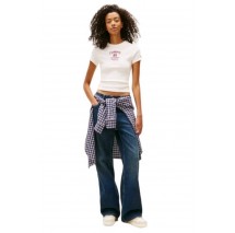 TOMMY JEANS SLIM TOMMY 85 RIB TEE T-SHIRT  ΜΠΛΟΥΖΑ ΓΥΝΑΙΚΕΙΑ OFF WHITE