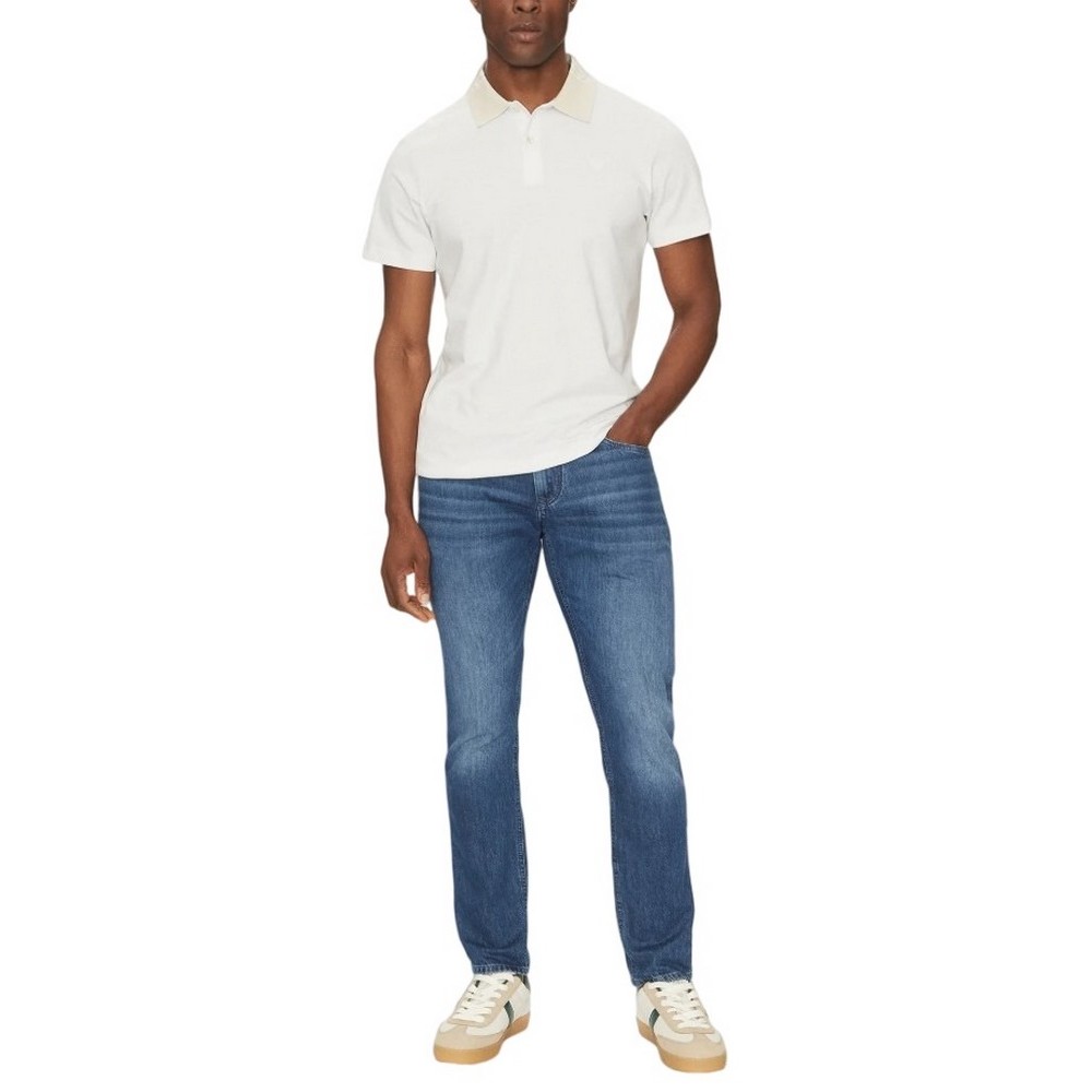 GUESS NOLAN SS POLO T-SHIRT ΜΠΛΟΥΖΑ ΑΝΔΡΙΚΗ WHITE