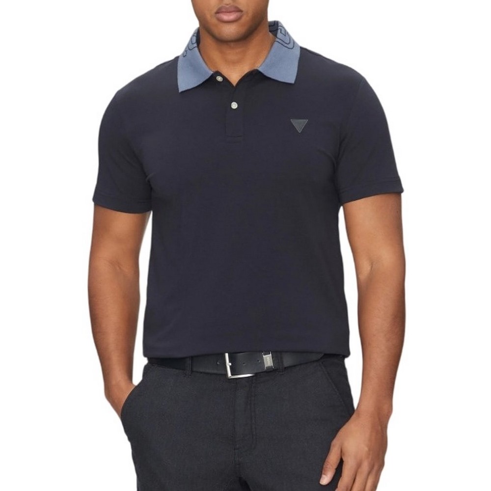 GUESS NOLAN SS POLO T-SHIRT ΜΠΛΟΥΖΑ ΑΝΔΡΙΚΗ NAVY
