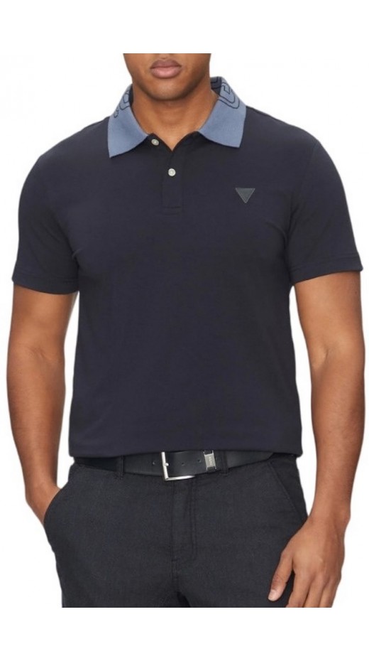 GUESS NOLAN SS POLO T-SHIRT ΜΠΛΟΥΖΑ ΑΝΔΡΙΚΗ NAVY