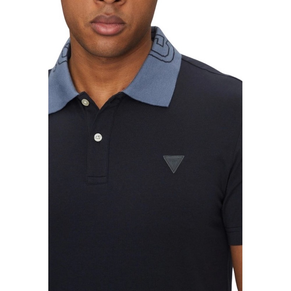 GUESS NOLAN SS POLO T-SHIRT ΜΠΛΟΥΖΑ ΑΝΔΡΙΚΗ NAVY