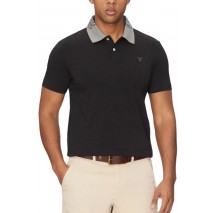 GUESS NOLAN SS POLO T-SHIRT ΜΠΛΟΥΖΑ ΑΝΔΡΙΚΗ BLACK