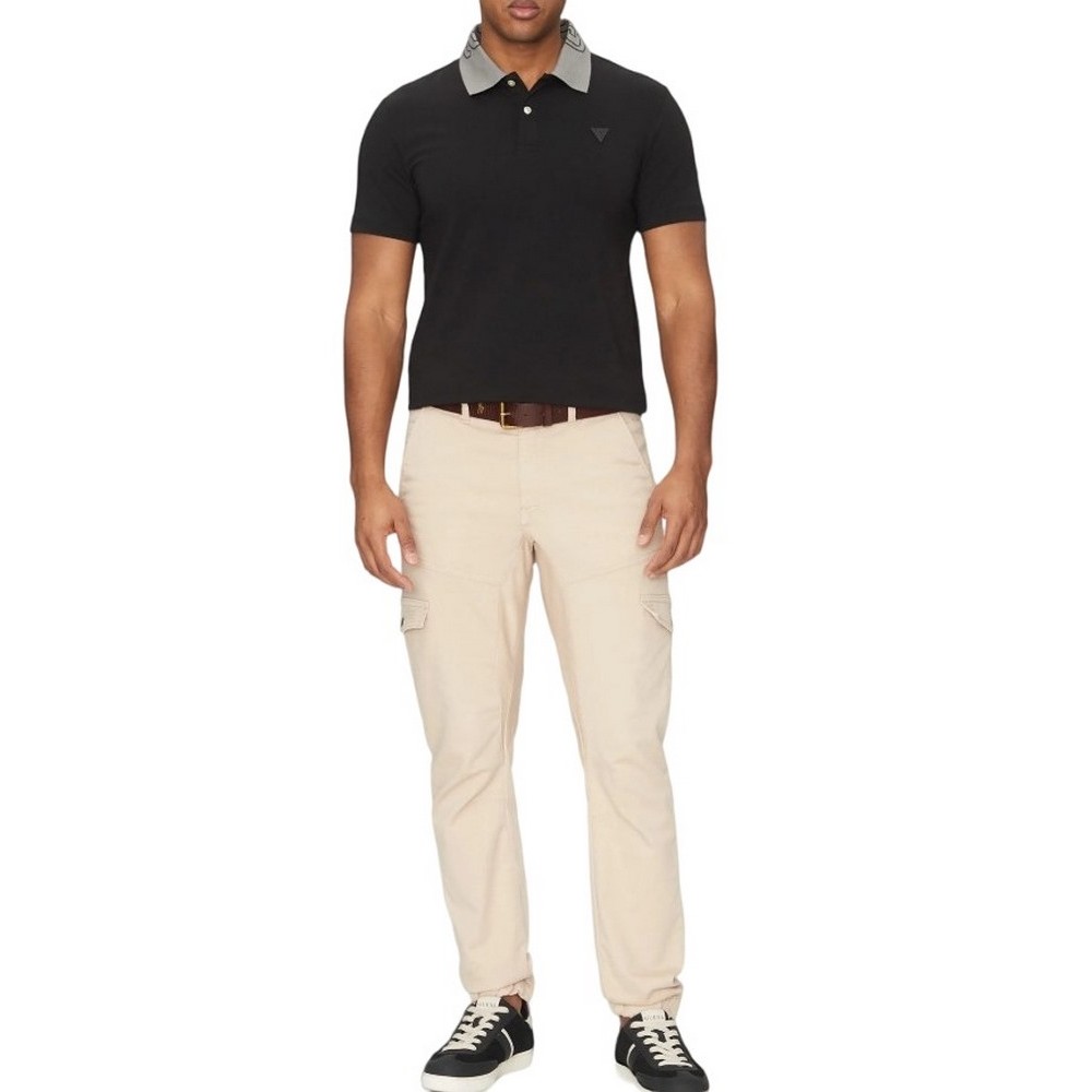 GUESS NOLAN SS POLO T-SHIRT ΜΠΛΟΥΖΑ ΑΝΔΡΙΚΗ BLACK