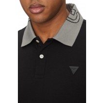 GUESS NOLAN SS POLO T-SHIRT ΜΠΛΟΥΖΑ ΑΝΔΡΙΚΗ BLACK