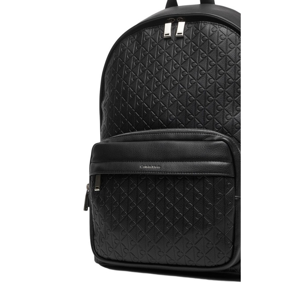 CALVIN KLEIN EMBLEM EMBOSS ROUND BACKPACK ΤΣΑΝΤΑ ΑΝΔΡΙΚΗ BLACK