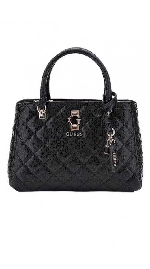 GUES BESSEY LUXURY SATCHEL ΤΣΑΝΤΑ ΓΥΝΑΙΚΕΙΑ BLACK