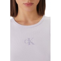 CALVIN KLEIN JEANS SL MONOLOGO BABY RIB TANK MIDI ΦΟΡΕΜΑ ΓΥΝΑΙΚΕΙΟ PURPLE