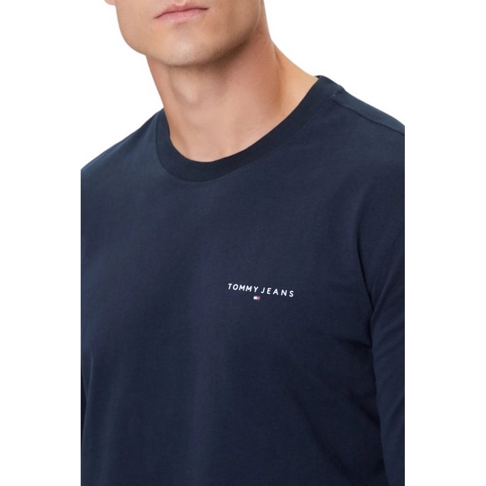 TOMMY JEANS SLIM CHEST LINEAR LS TEE EXT ΜΠΛΟΥΖΑ ΑΝΔΡΙΚΗ DARK NAVY