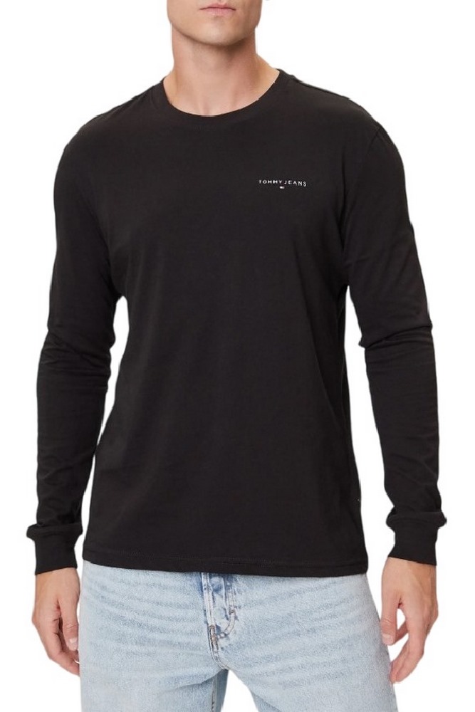TOMMY JEANS SLIM CHEST LINEAR LS TEE EXT ΜΠΛΟΥΖΑ ΑΝΔΡΙΚΗ BLACK