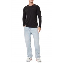 TOMMY JEANS SLIM CHEST LINEAR LS TEE EXT ΜΠΛΟΥΖΑ ΑΝΔΡΙΚΗ BLACK