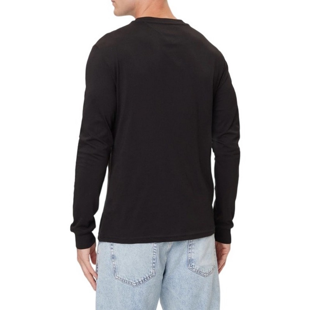 TOMMY JEANS SLIM CHEST LINEAR LS TEE EXT ΜΠΛΟΥΖΑ ΑΝΔΡΙΚΗ BLACK