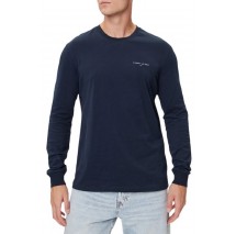 TOMMY JEANS SLIM CHEST LINEAR LS TEE EXT ΜΠΛΟΥΖΑ ΑΝΔΡΙΚΗ DARK NAVY