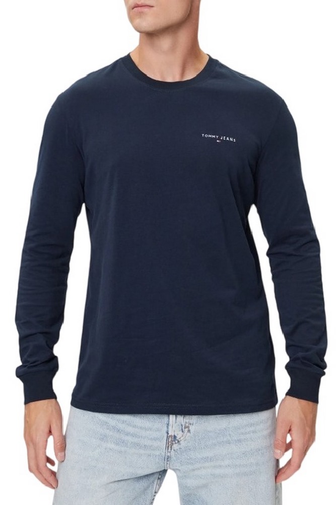 TOMMY JEANS SLIM CHEST LINEAR LS TEE EXT ΜΠΛΟΥΖΑ ΑΝΔΡΙΚΗ DARK NAVY