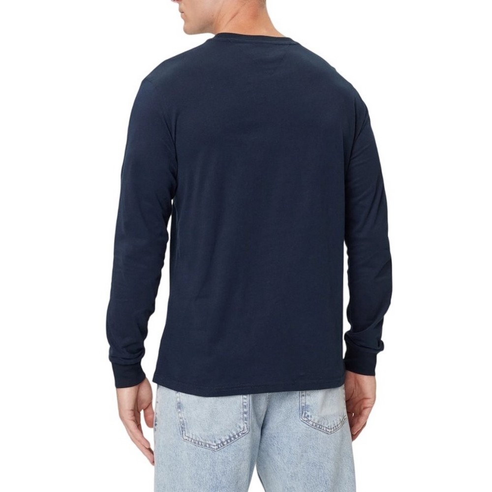 TOMMY JEANS SLIM CHEST LINEAR LS TEE EXT ΜΠΛΟΥΖΑ ΑΝΔΡΙΚΗ DARK NAVY