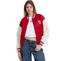 GUESS JEANS VARSITY WITH EMBROIDERY ΜΠΟΥΦΑΝ ΓΥΝΑΙΚΕΙΟ RED