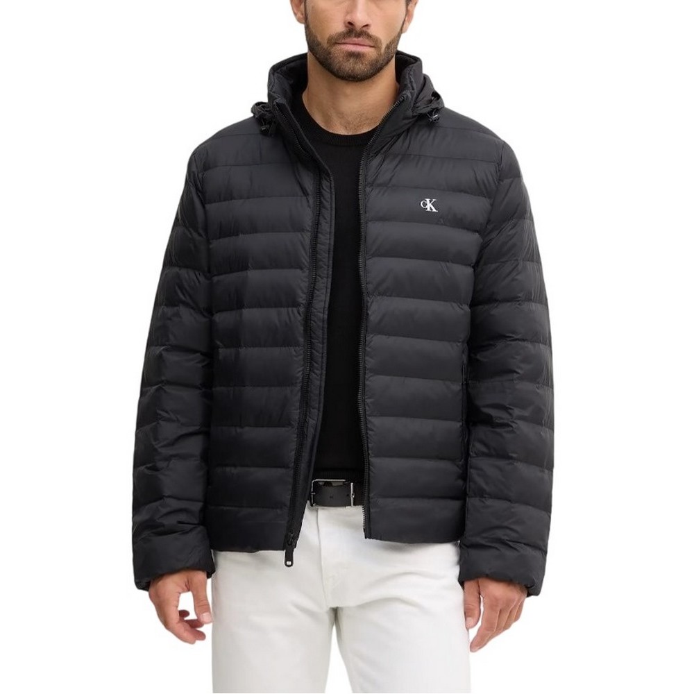 CALVIN KLEIN JEANS LS NYLN MD WT HDD F ΜΠΟΥΦΑΝ ΑΝΔΡΙΚΟ BLACK