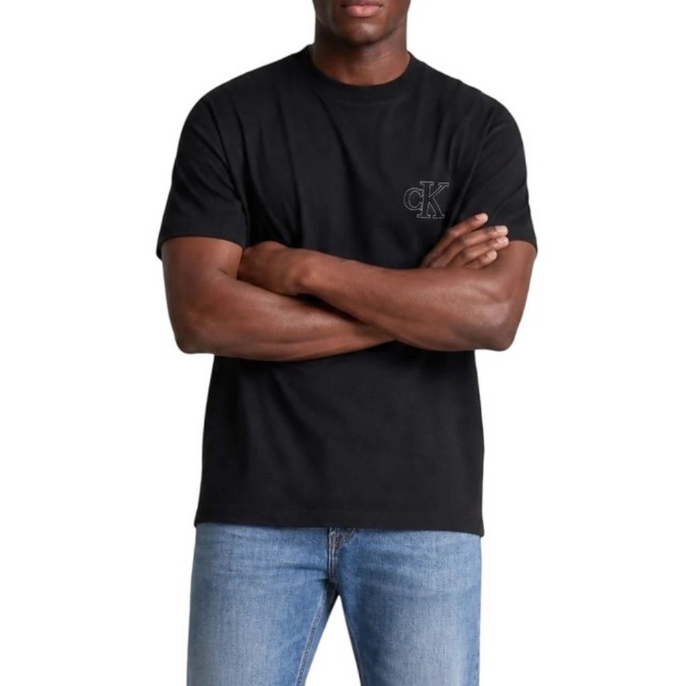 CALVIN KLEIN JEANS 30S JERSEY EASY MONOGRAM PUFF T-SHIRT ΜΠΛΟΥΖΑ ΑΝΔΡΙΚΗ BLACK