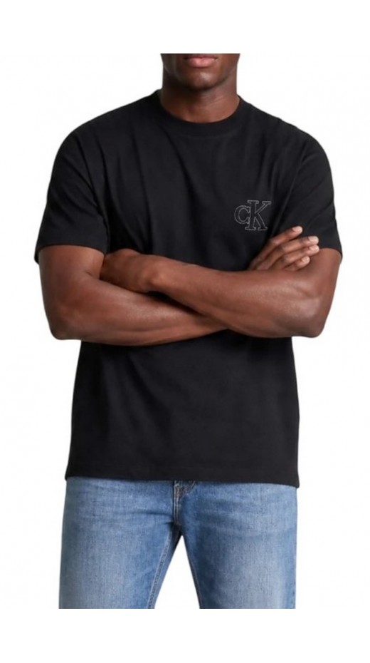 CALVIN KLEIN JEANS 30S JERSEY EASY MONOGRAM PUFF T-SHIRT ΜΠΛΟΥΖΑ ΑΝΔΡΙΚΗ BLACK