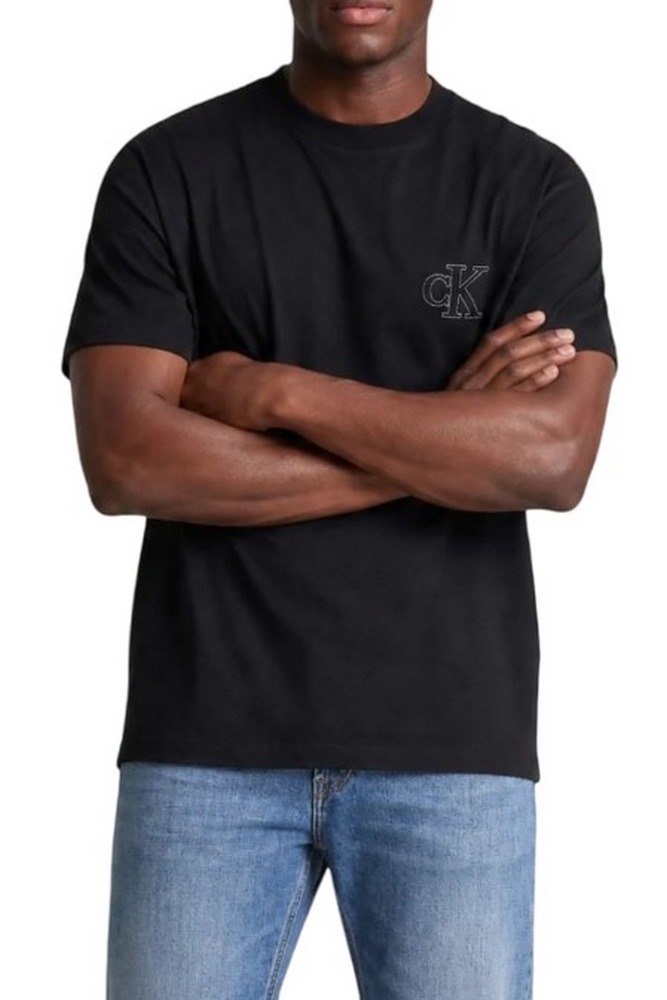 CALVIN KLEIN JEANS 30S JERSEY EASY MONOGRAM PUFF T-SHIRT ΜΠΛΟΥΖΑ ΑΝΔΡΙΚΗ BLACK