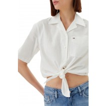 TOMMY JEANS CRP LINEN SS SHIRT ΠΟΥΚΑΜΙΟΣΟ ΓΥΝΑΙΚΕΙΟ OFF WHITE