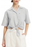TOMMY JEANS CRP LINEN SS SHIRT ΠΟΥΚΑΜΙΟΣΟ ΓΥΝΑΙΚΕΙΟ BLUE