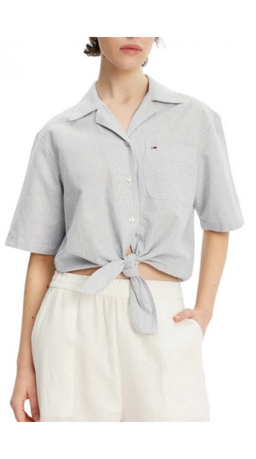 TOMMY JEANS CRP LINEN SS SHIRT ΠΟΥΚΑΜΙΟΣΟ ΓΥΝΑΙΚΕΙΟ BLUE