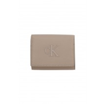 CALVIN KLEIN RAISED CK MEDIUM BIFOLD ΠΟΡΤΟΦΟΛΙ ΓΥΝΑΙΚΕΙΟ TAUPE