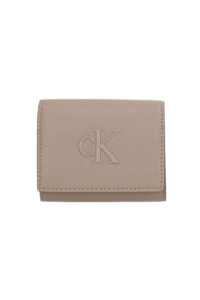 CALVIN KLEIN RAISED CK MEDIUM BIFOLD ΠΟΡΤΟΦΟΛΙ ΓΥΝΑΙΚΕΙΟ TAUPE