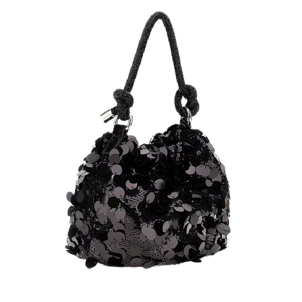 GUESS HOLIDAY SHINE TOP HANDLE POUCH ΤΣΑΝΤΑ ΓΥΝΑΙΚΕΙΑ BLACK