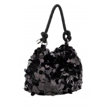 GUESS HOLIDAY SHINE TOP HANDLE POUCH ΤΣΑΝΤΑ ΓΥΝΑΙΚΕΙΑ BLACK
