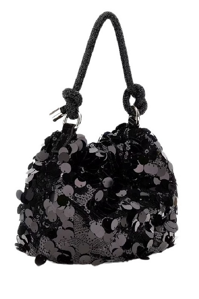 GUESS HOLIDAY SHINE TOP HANDLE POUCH ΤΣΑΝΤΑ ΓΥΝΑΙΚΕΙΑ BLACK