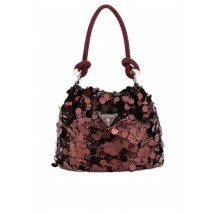 GUESS HOLIDAY SHINE TOP HANDLE POUCH ΤΣΑΝΤΑ ΓΥΝΑΙΚΕΙΑ WINE