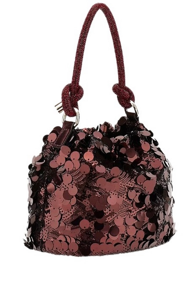 GUESS HOLIDAY SHINE TOP HANDLE POUCH ΤΣΑΝΤΑ ΓΥΝΑΙΚΕΙΑ WINE