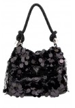 GUESS HOLIDAY SHINE TOP HANDLE POUCH ΤΣΑΝΤΑ ΓΥΝΑΙΚΕΙΑ BLACK