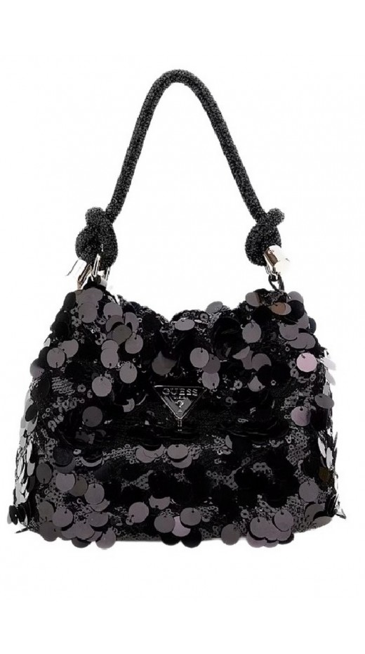 GUESS HOLIDAY SHINE TOP HANDLE POUCH ΤΣΑΝΤΑ ΓΥΝΑΙΚΕΙΑ BLACK