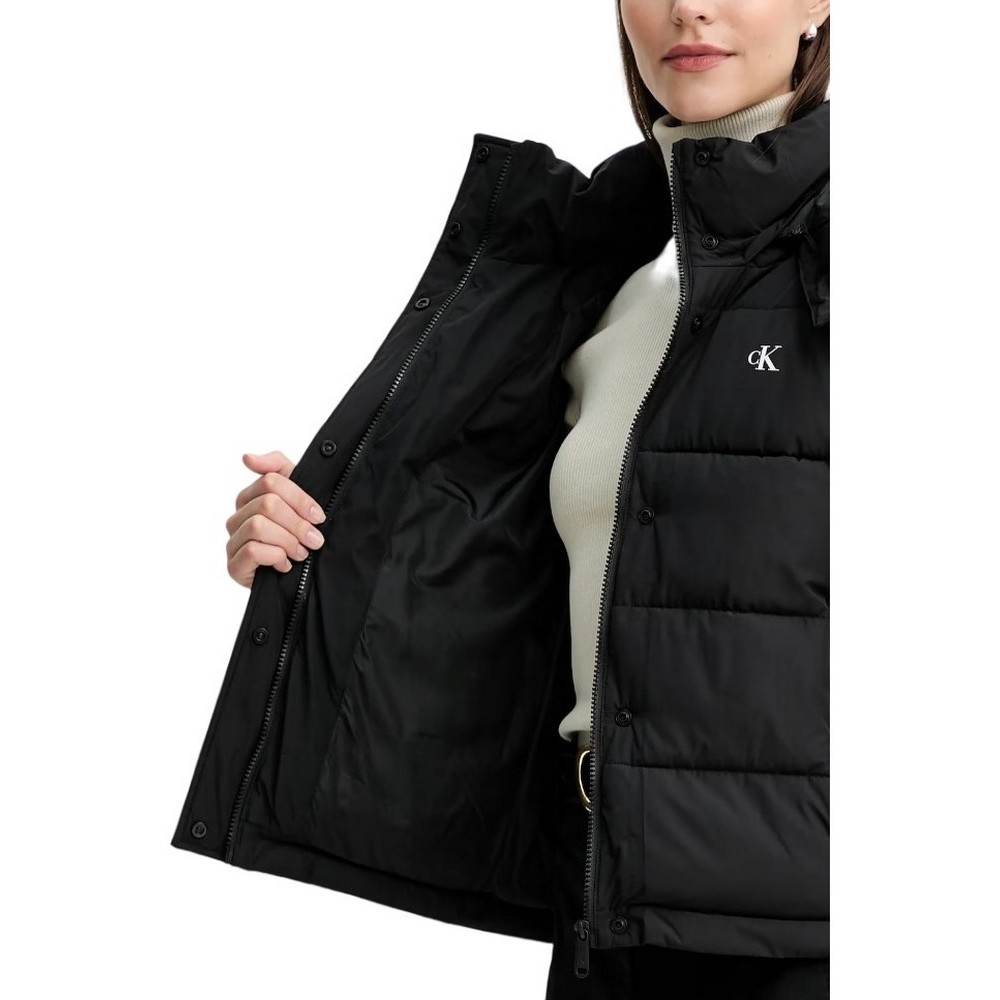 CALVIN KLEIN JEANS MATTE MONOLOGO MW SHORT PUFFER ΜΠΟΥΦΑΝ ΓΥΝΑΙΚΕΙΟ BLACK