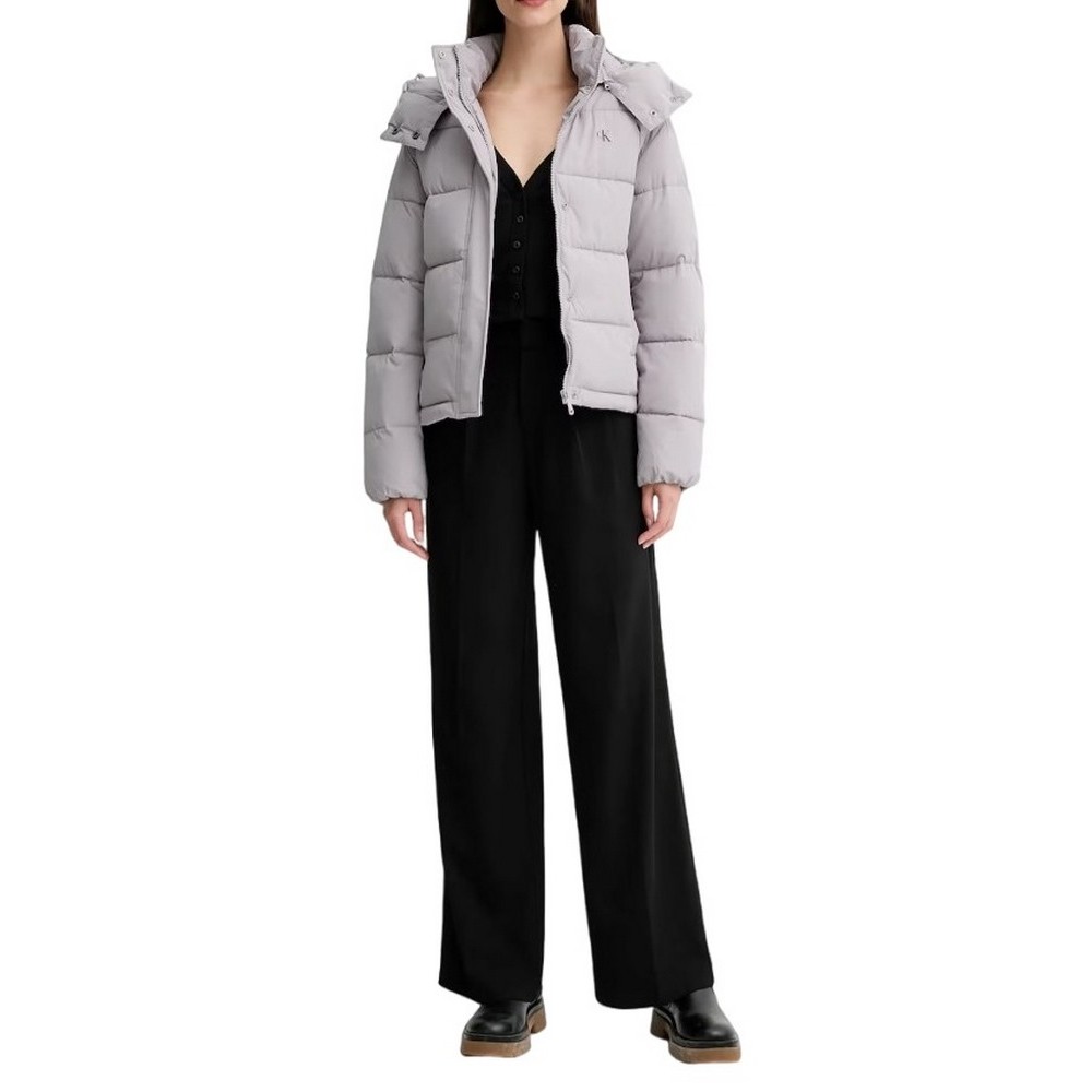 CALVIN KLEIN JEANS MATTE MONOLOGO MW SHORT PUFFER ΜΠΟΥΦΑΝ ΓΥΝΑΙΚΕΙΟ TAUPE