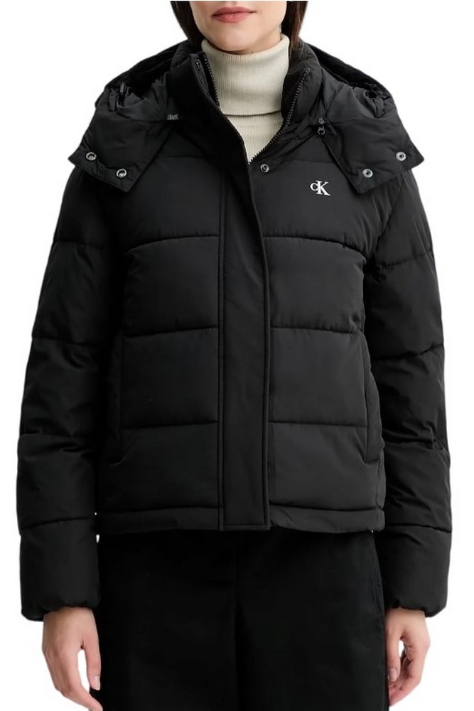 CALVIN KLEIN JEANS MATTE MONOLOGO MW SHORT PUFFER ΜΠΟΥΦΑΝ ΓΥΝΑΙΚΕΙΟ BLACK