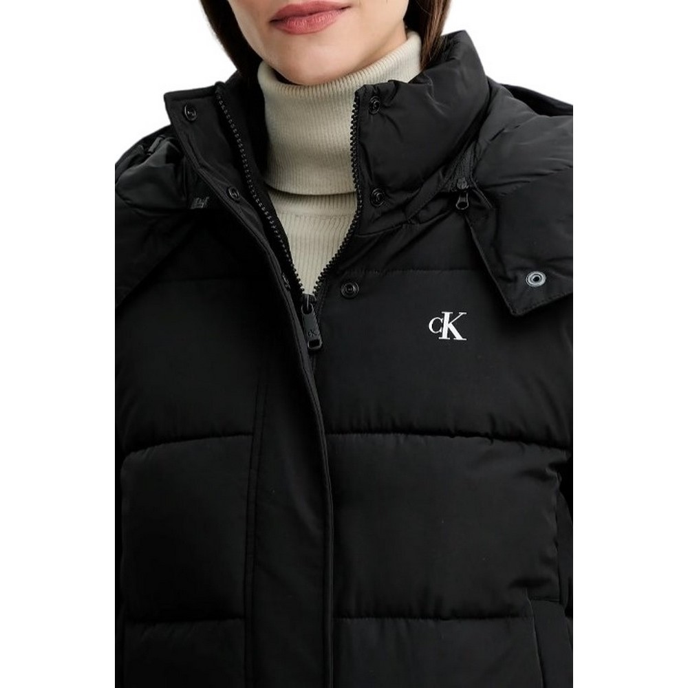 CALVIN KLEIN JEANS MATTE MONOLOGO MW SHORT PUFFER ΜΠΟΥΦΑΝ ΓΥΝΑΙΚΕΙΟ BLACK