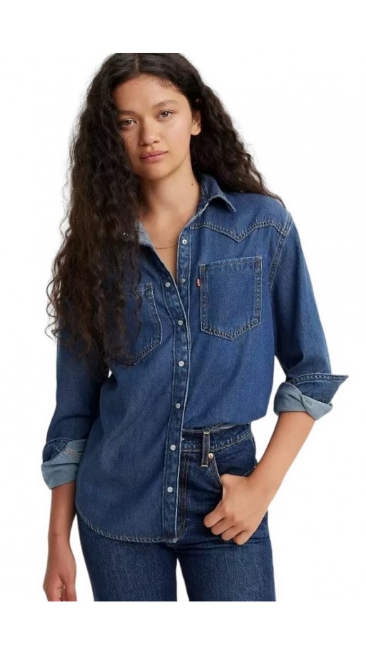 LEVIS® TEODORA WESTERN SHIRT -WORN IN ΠΟΥΚΑΜΙΣΟ ΓΥΝΑΙΚΕΙΟ DARK INDIGO