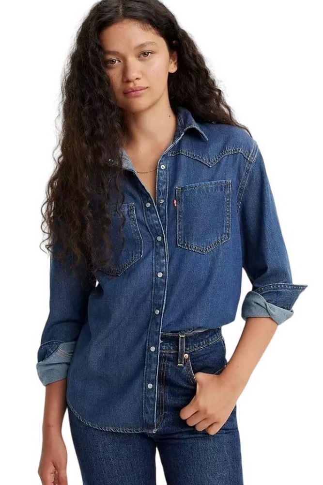 LEVIS® TEODORA WESTERN SHIRT -WORN IN ΠΟΥΚΑΜΙΣΟ ΓΥΝΑΙΚΕΙΟ DARK INDIGO