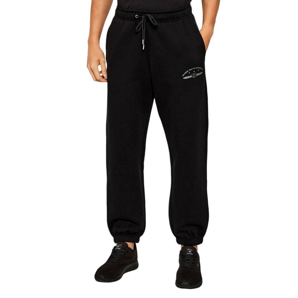 GUESS JEANS PRINTED LOGO JOGGER ΠΑΝΤΕΛΟΝΙ ΑΝΔΡΙΚΟ BLACK