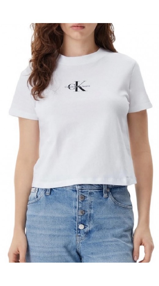 CALVIN KLEIN JEANS MONOLOGO BABY T-SHIRT ΜΠΛΟΥΖΑ ΓΥΝΑΙΚΕΙΑ WHITE