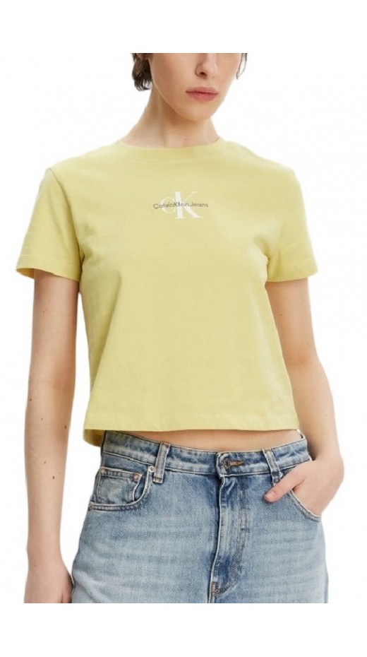 CALVIN KLEIN JEANS MONOLOGO BABY T-SHIRT ΜΠΛΟΥΖΑ ΓΥΝΑΙΚΕΙΑ LIME