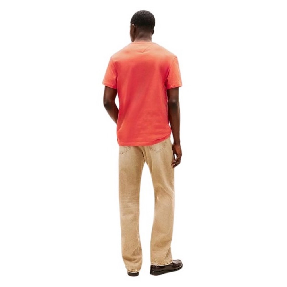 TOMMY JEANS SLIM ESSENTIAL FLAG TEE T-SHIRT ΜΠΛΟΥΖΑ ΑΝΔΡΙΚΗ ORANGE